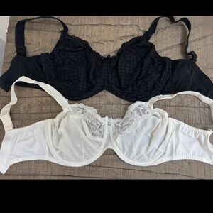 Prima Donna Black and White Lace Bras Size 36 DDD